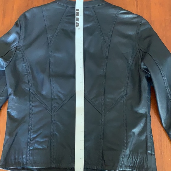 🛵 Genuine vintage leather moto jacket Naf Naf Paris 🇫🇷biker jacket size M - Picture 14 of 14